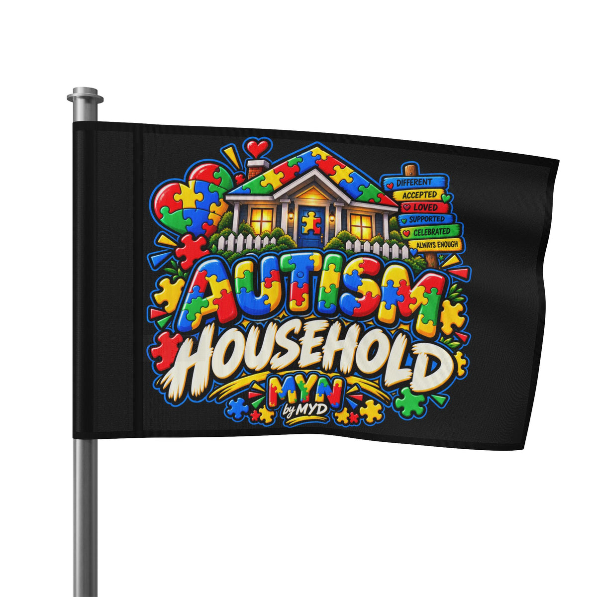 MYN by MYD - Autism Household Flag